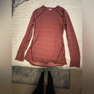 REI co op red long sleeve base layer - size: medium